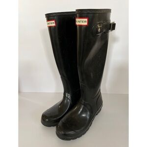 Hunter Black Original Tall Gloss Rain Boots Women’s Size 6